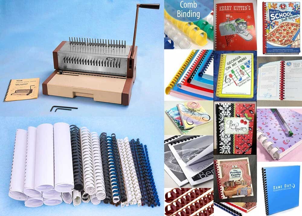 HIC HPB 210 COMB BINDING MACHINE WITH LARGE ASSORTMENT OF COMBS