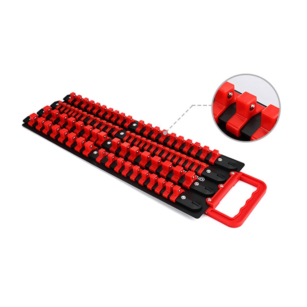 DURATECH 80PC Socket Organizer Holder 1/2" 1/4" 3/8" Drive Socket Organizer Tray