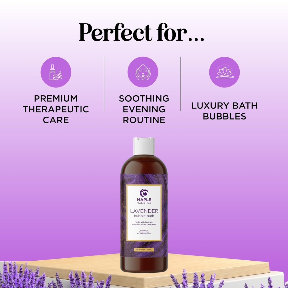 Premium Lavender Bubble Bath for - Moisturizing Foaming Bath Bubbles for Adul...