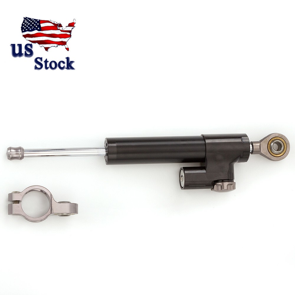 CNC Black&Grey Motorcycle Steering Damper Stabilizer Adjustable Aluminum Control