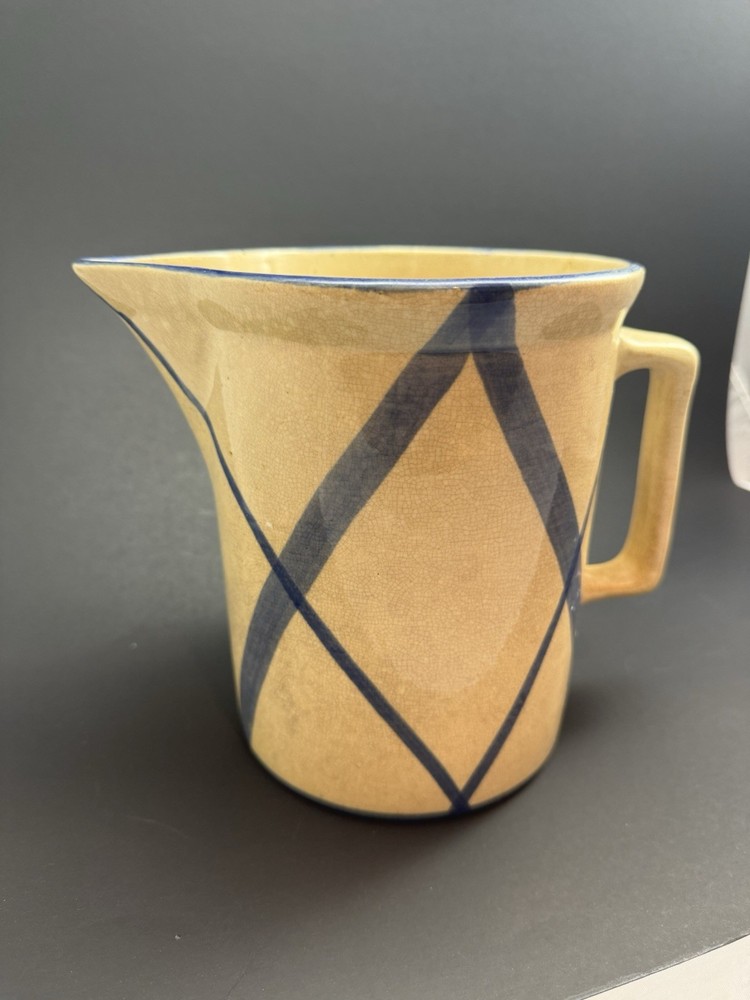 Yellow Glazed Lustreware Pitcher From Czechoslovakia