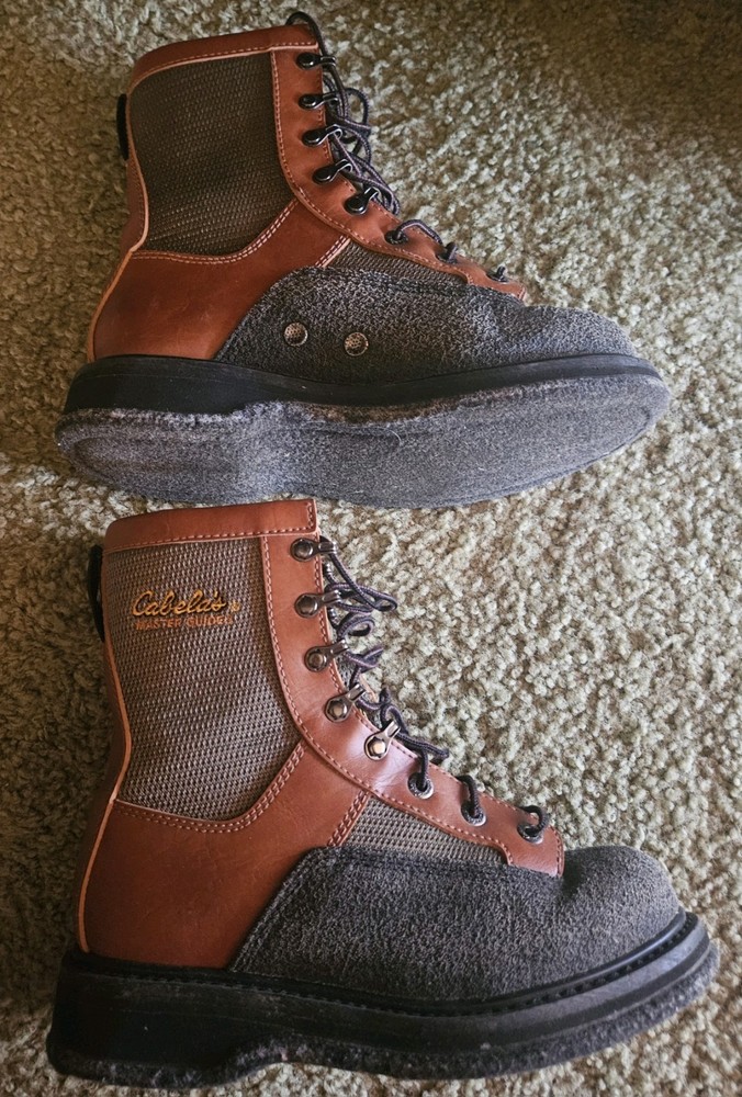 Cabela's Master Guide's Felt Bottom Boots Size 8