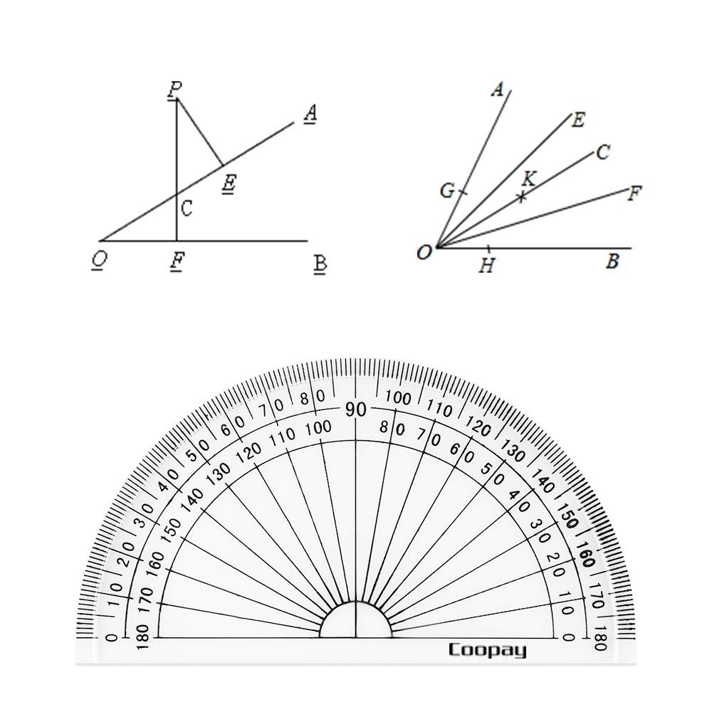 24 Pack Plastic Protractors Student Math Clear 180 Degrees 4 Inches Angle