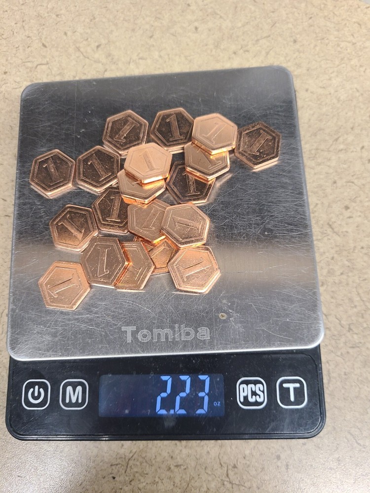 2.23 Oz Pentagon Shaped Token Copper Items
