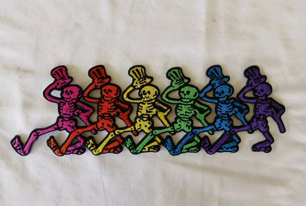 Grateful Dead Marching Bones Dancing Bones Embroidered Back Patch 9.1/2" x 3"