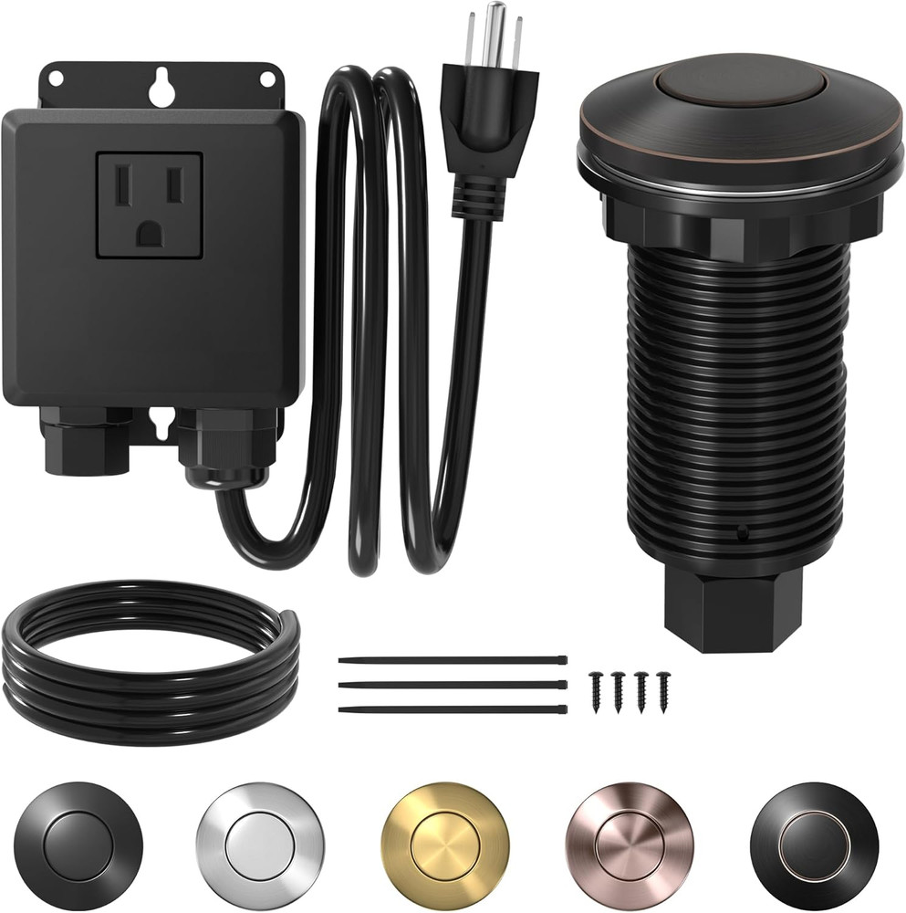 Joinfworld Garbage Disposal Air Switch Kit Waterproof Garbage Disposal Button Ki