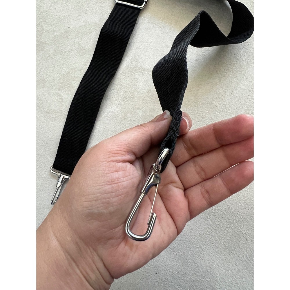 Adjustable Black Nylon Replacement Shoulder Strap with Metal Swivel Snap Hooks