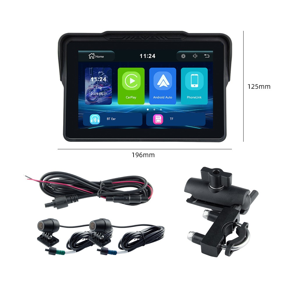 7 Inch Portable Motorcycle GPS Navigation Waterproof Carplay Android Auto Mrirro