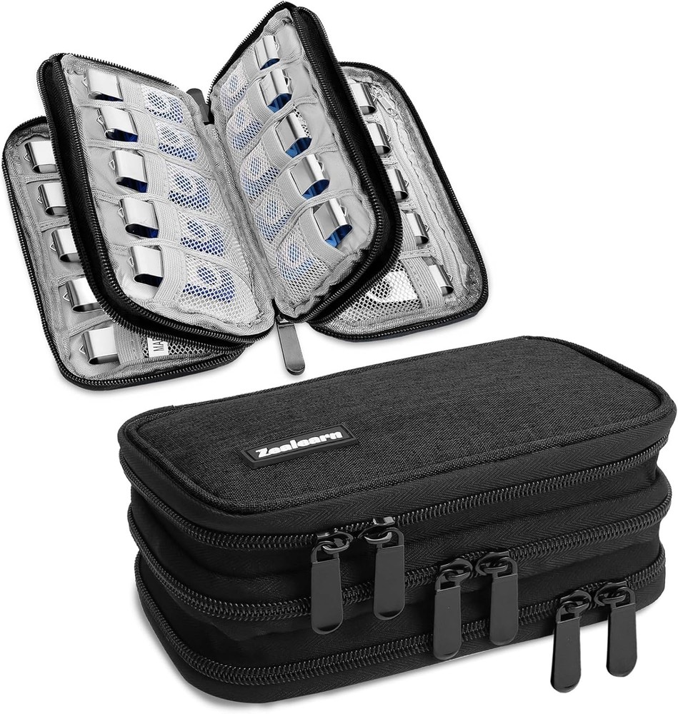 USB Flash Drive Case Organizer Holds 30 Pcs, Black