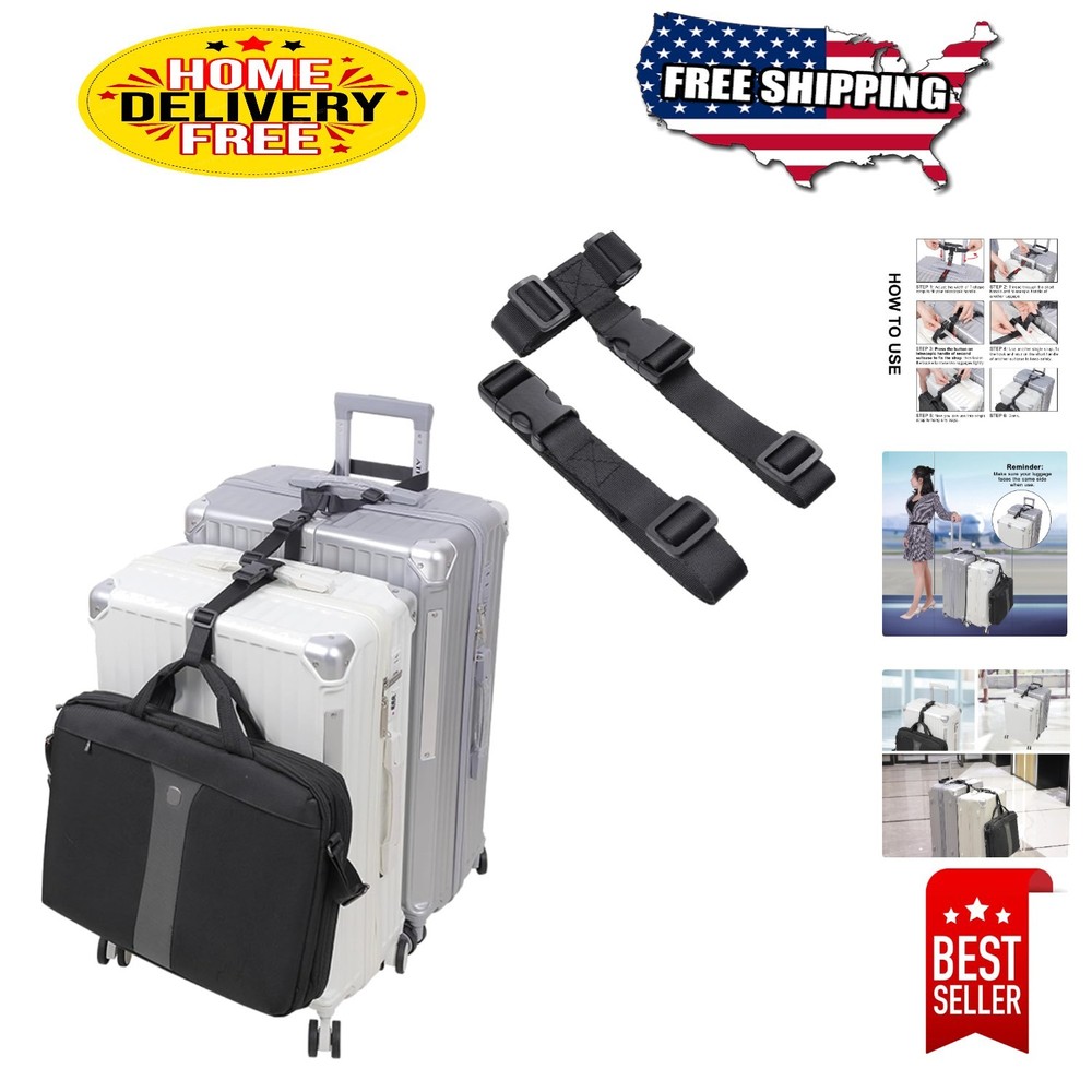 Adjustable Luggage Connector Straps - Secure Your Suitcases Together Blissfully