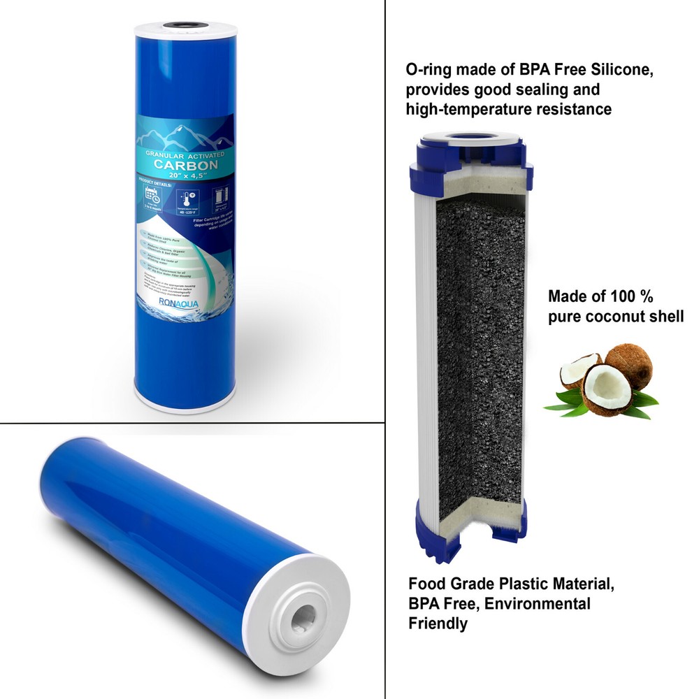 High Capacity Transparent Whole House Water Filter System & Granular Carbon