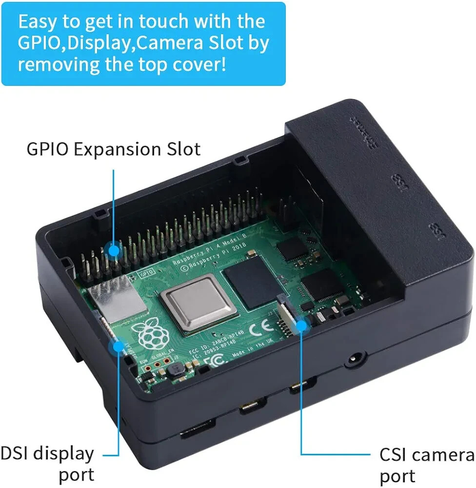 pi enclosure for pi4 black