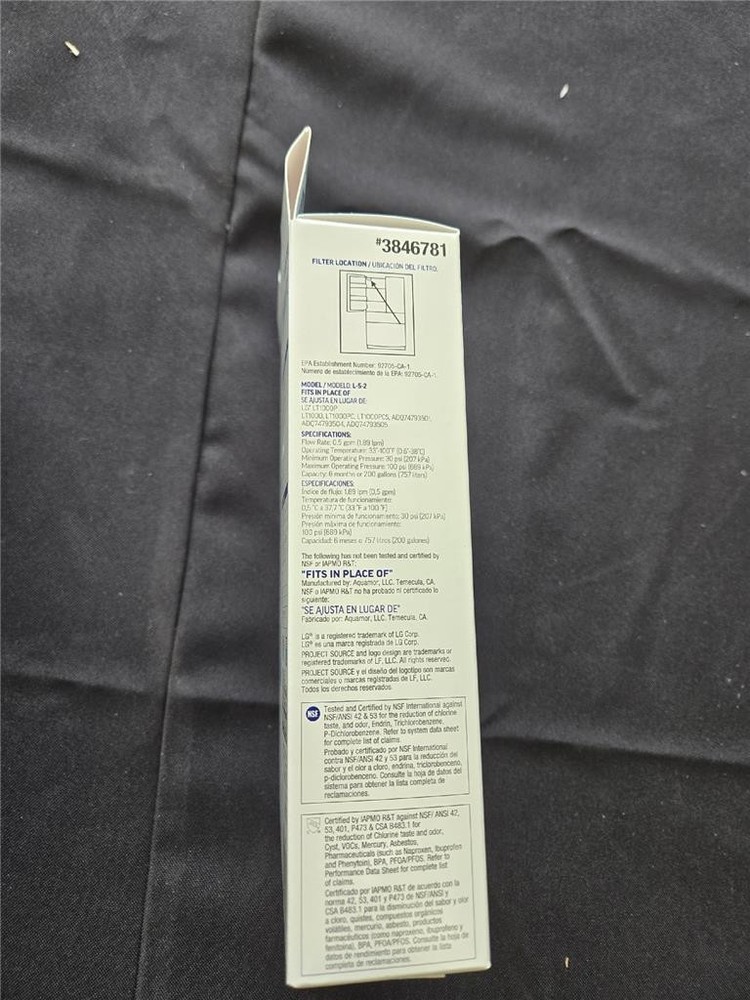 = Project Source Refrigerator Water Filter 2 PK Model L-5-2 LG LT1000P NEW