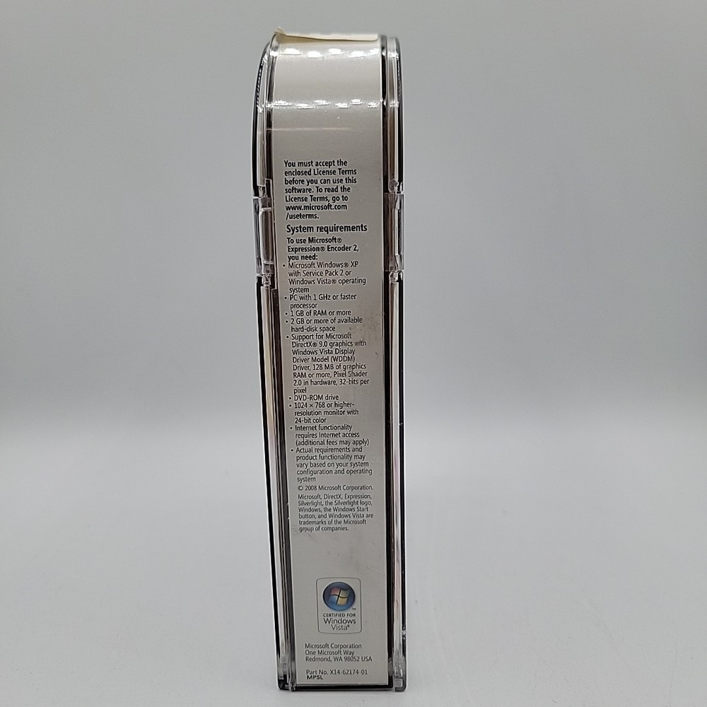 Microsoft Expression Encoder 2 for Windows X14-62172-01 Silverlight 2008
