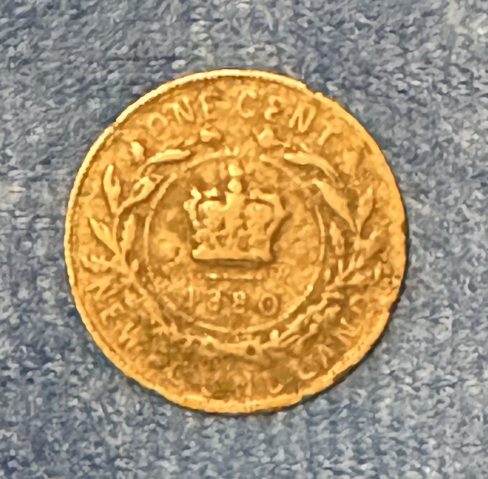 1880 Newfoundland Canada Large One Cent 1 Penny Victoria