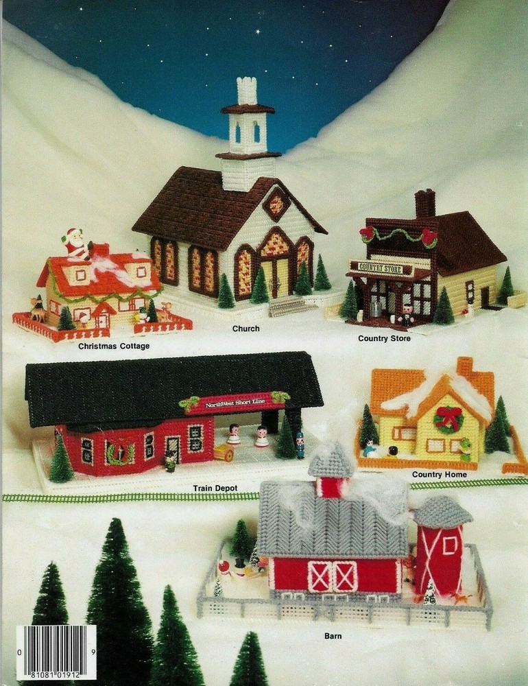 HOME STITCHIN' PLASTIC CANVAS VILLAGE 8 DESIGNS PATTERN BOOK HTF
