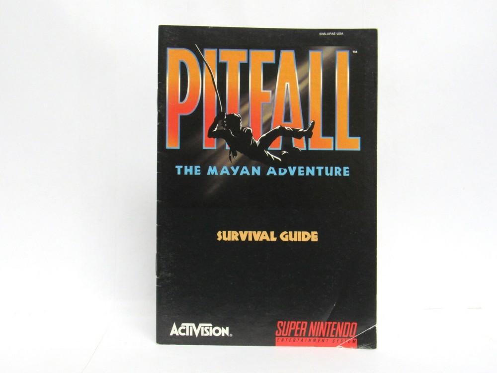 PITFALL Manual, no game SNES SUPER NINTENDO