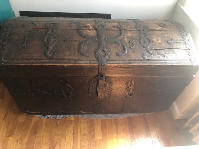 Rare Antique Doomed Wedding Trunk 1755