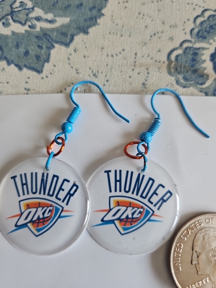OKC THUNDER Handmade Earrings. 1 Pair