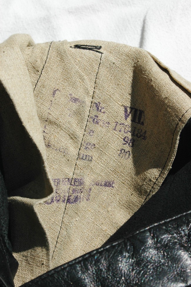 German Original WWII Black Leather Panzer Wrapper Trousers
