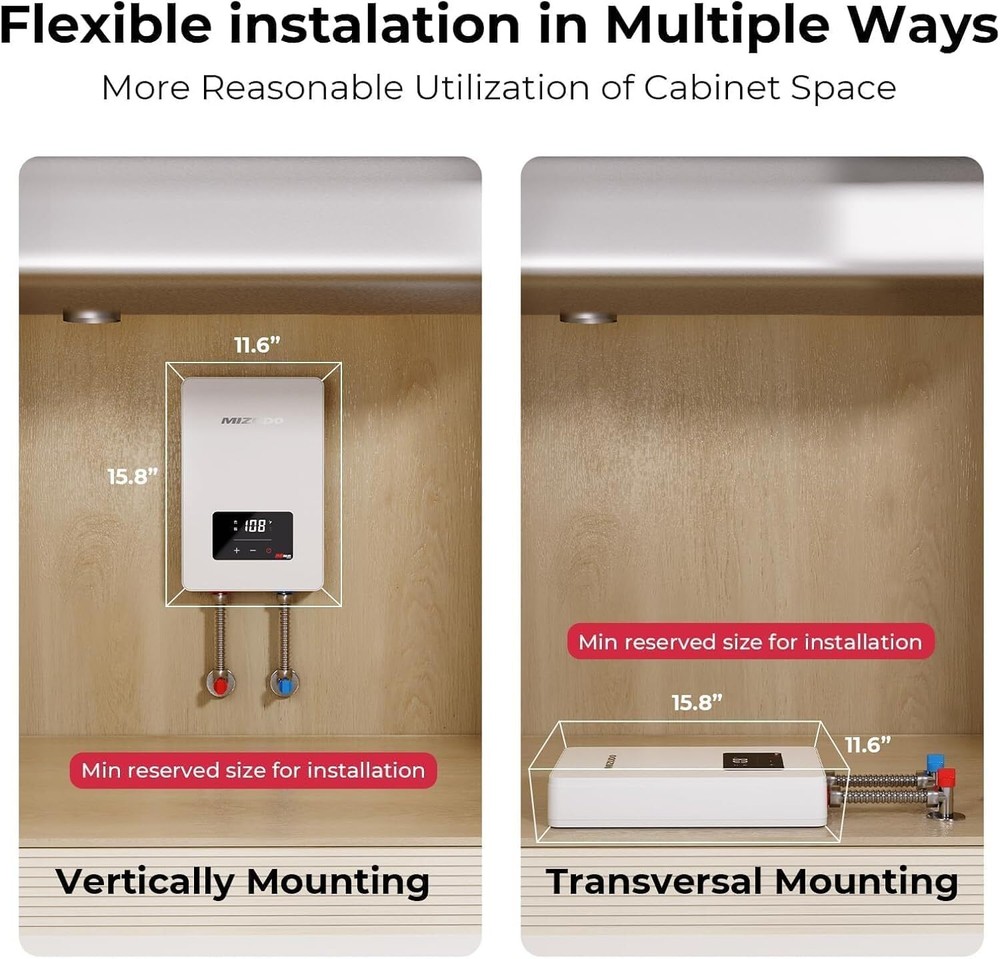 3500W Tankless Water Heater Electric 120V Instant Hot Under Sink Bathroom -USED