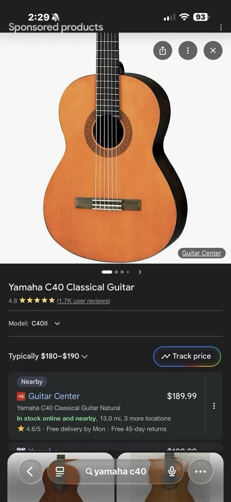 Yamaha C40 Classical Guitar