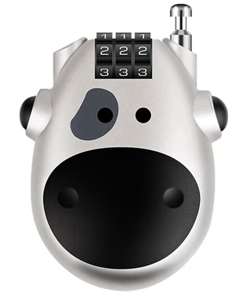 Cow 3 Digit Code Combination Lock, Retractable