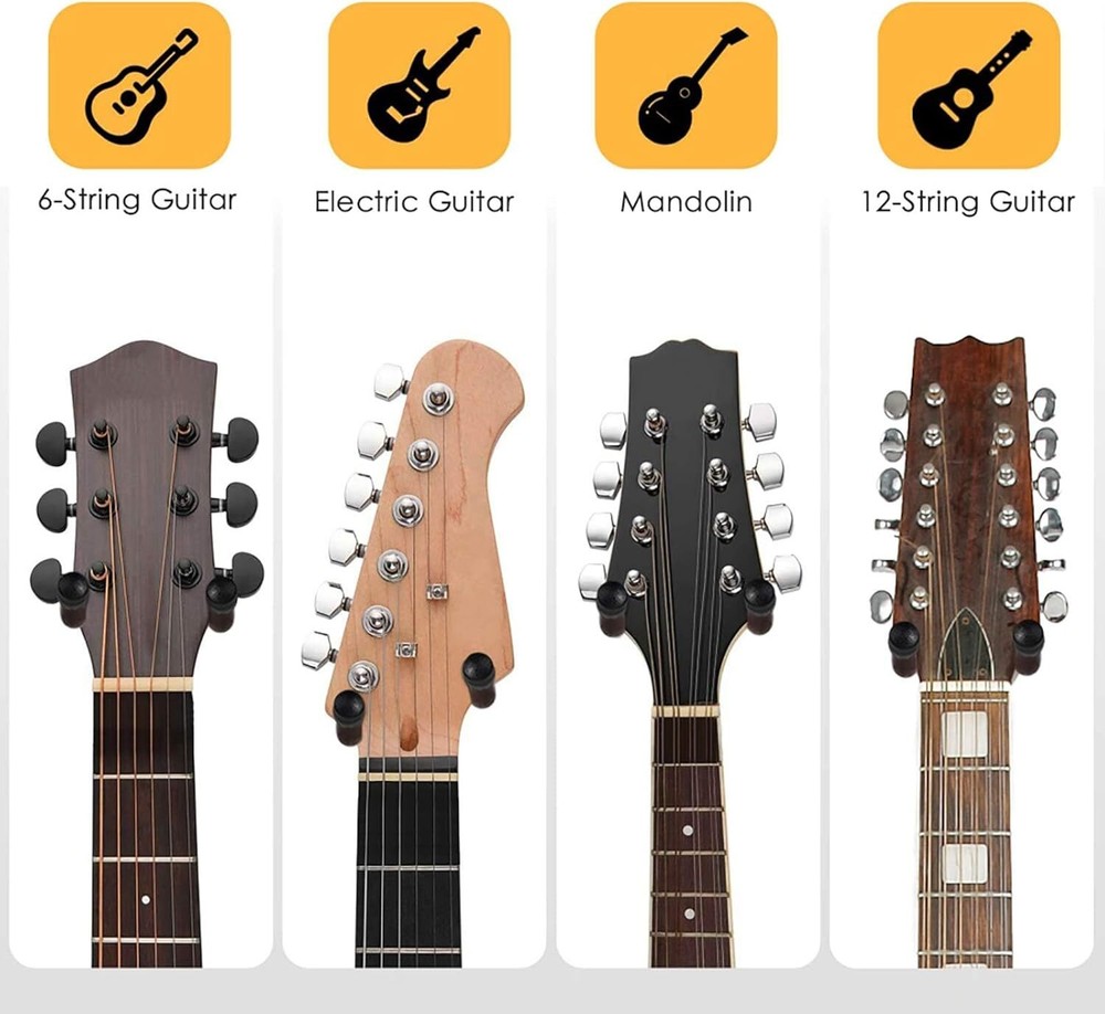 Guitar Wall Mount, 2 Pack Hanger, Hanger Saddle Brown