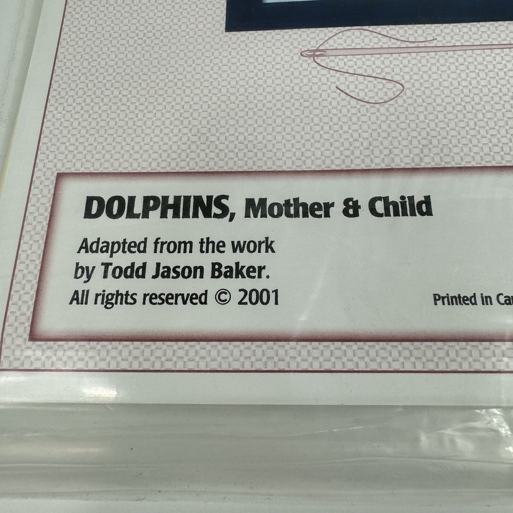 The Stitching Studio Counted Cross Stitch Pattern Dolphins Mother Child DIY
