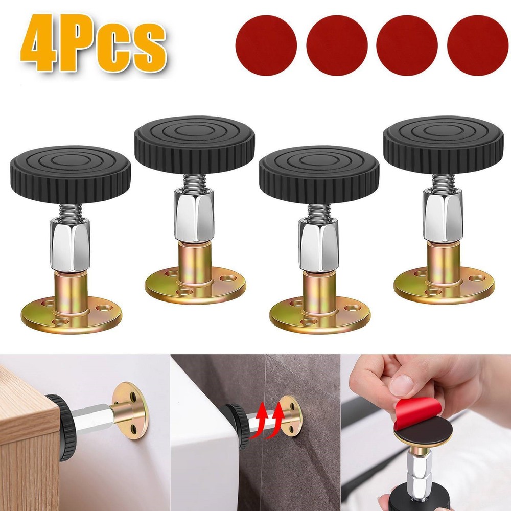 4x Anti Shake Solution for Bed Frames Adjustable Threaded Headboard Stabilizer