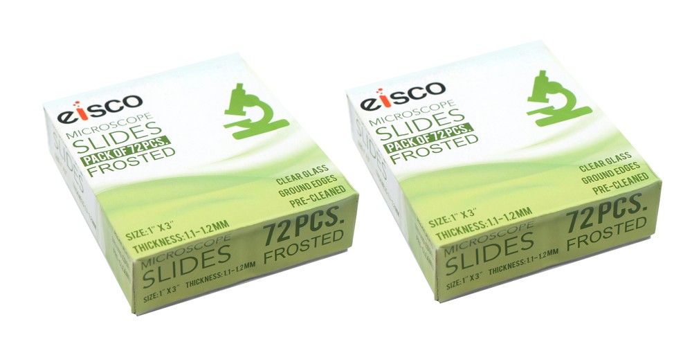 Glass Microscope Slides, 144 Pack - Precleaned - Frosted End - Eisco Labs