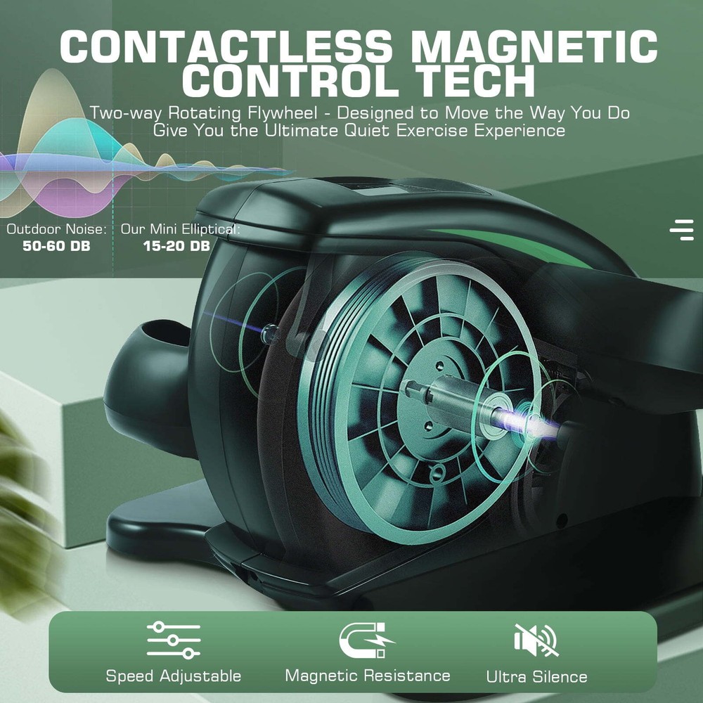 Elliptical Machine Seniors Exerciser with Remote Control Quiet Under Desk - NEW
