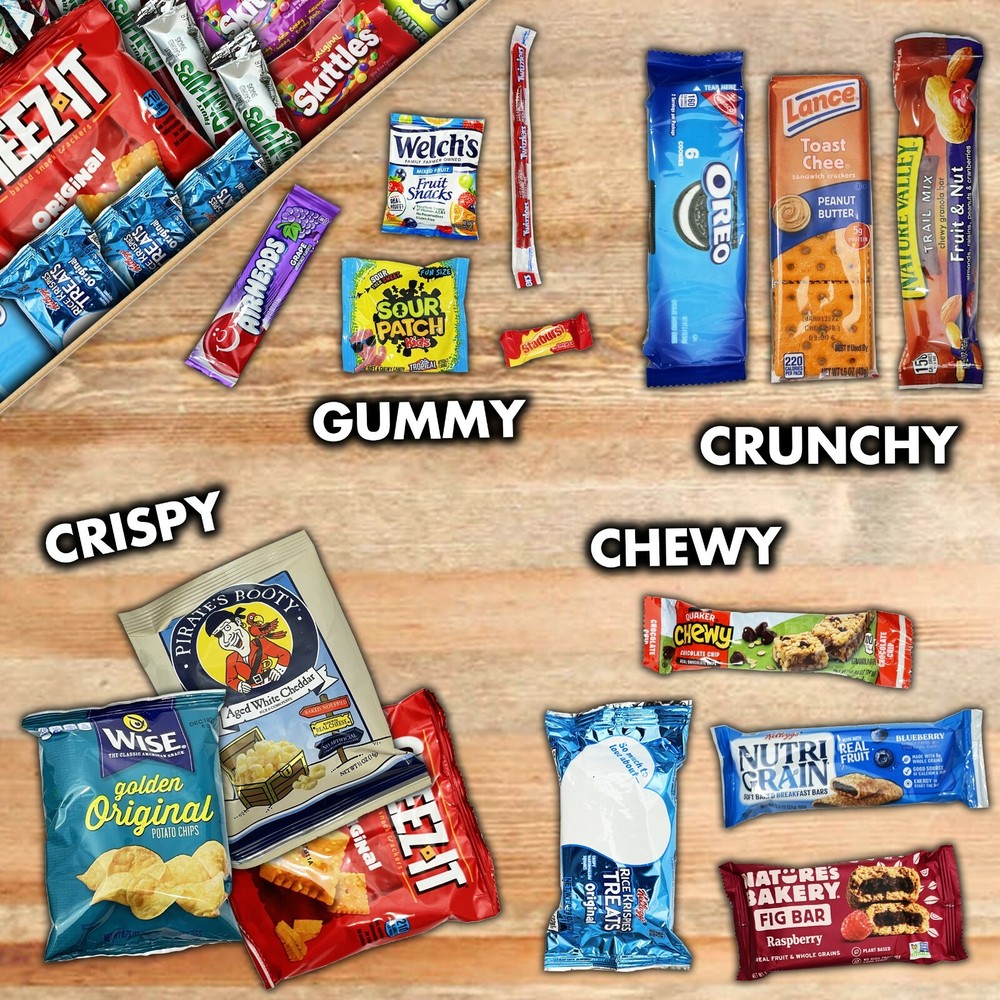 Cookies Chips Candy Snacks Care Package Variety Pack 20 Count Snack Sampler Box