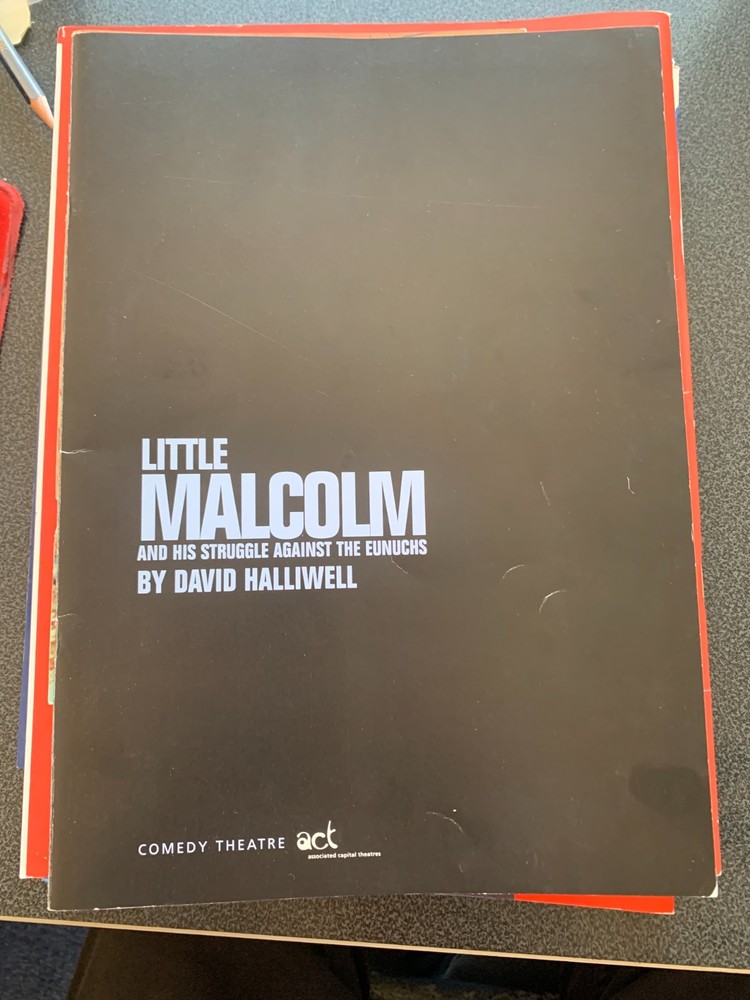 LITTLE MALCOLM  Programme - Comedy Theatre 1999  ++ FREEPOST