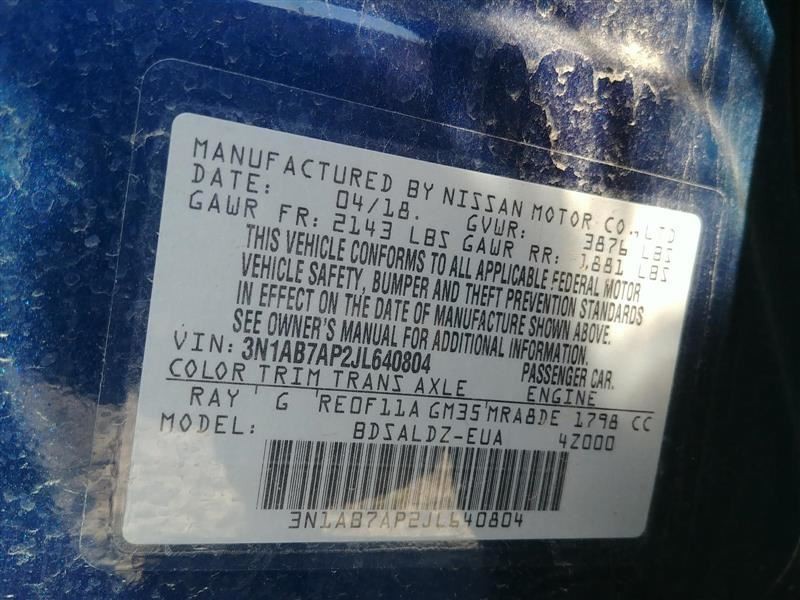 SENTRA 2018 Sun Visor 89649