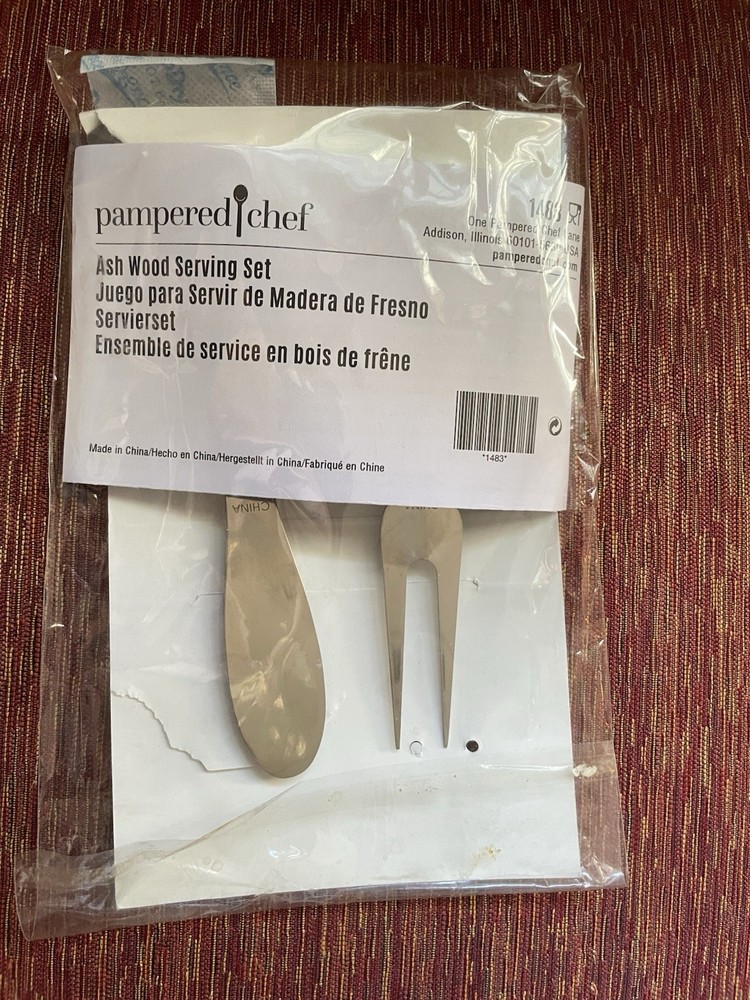 Pampered Chef Ash Wood Serving Set 1483