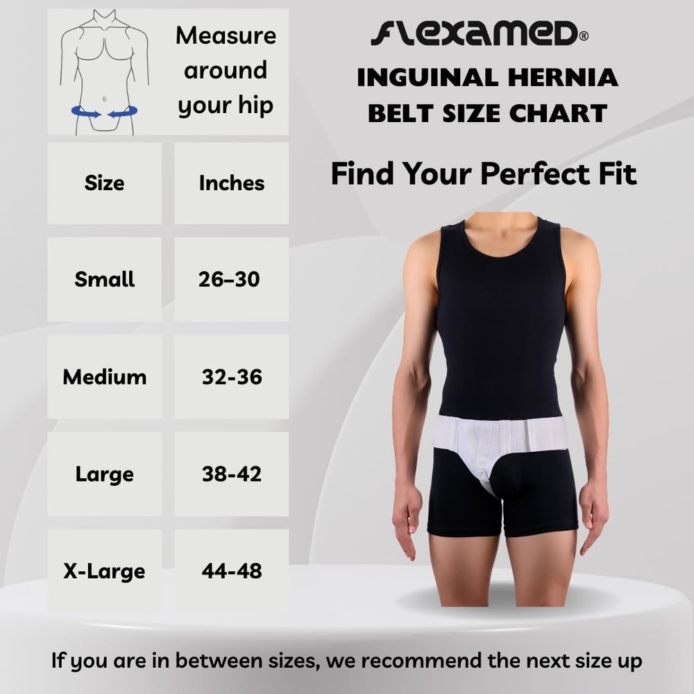 Flexamed Right Side Inguinal Groin Hernia Truss Compression Pad - Medium