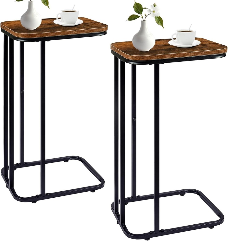 C Shaped End Table 27 Inches High Small Side Table Sofa & Bed Couch Table That