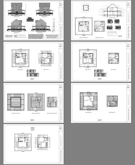 24x24 House -- 2 Bedroom 2.5 Bath -- PDF FloorPlan -- 1,088 sqft -- Model 12A