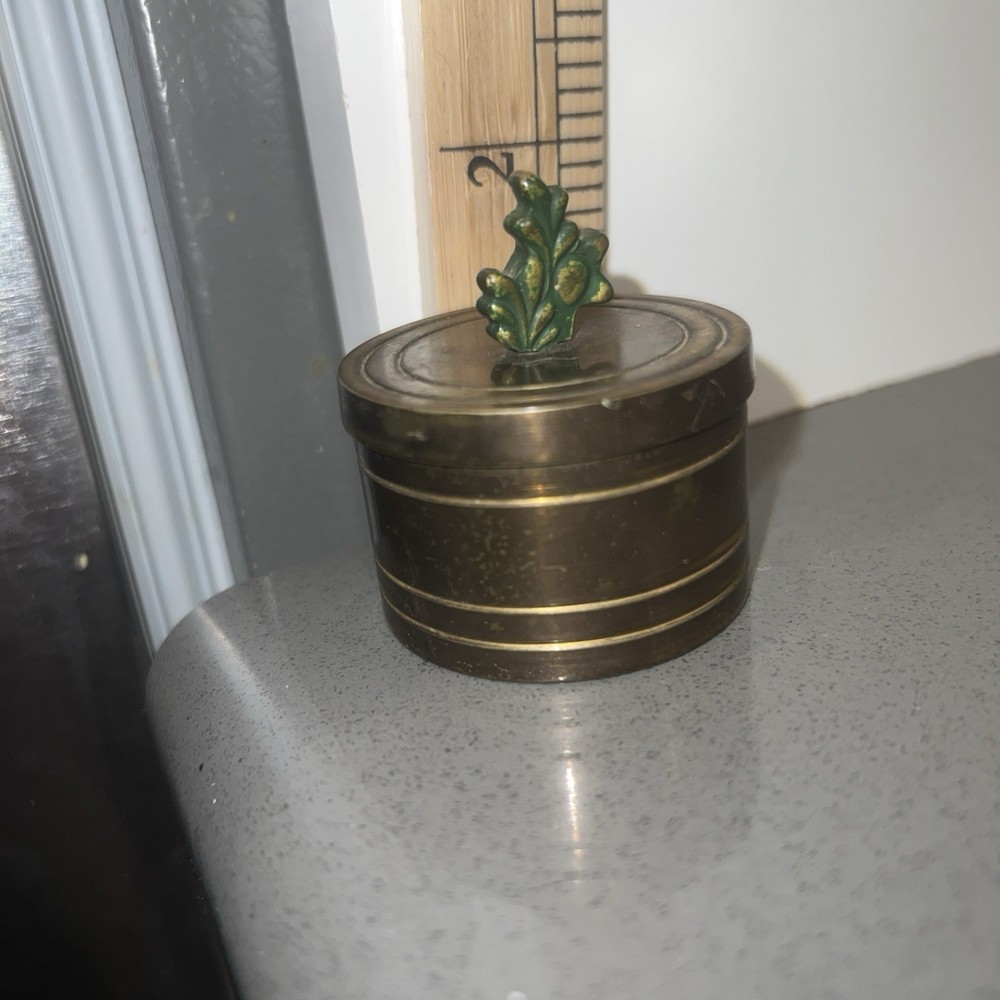 Vintage Brass Desktop Stamp Roll Dispenser Box