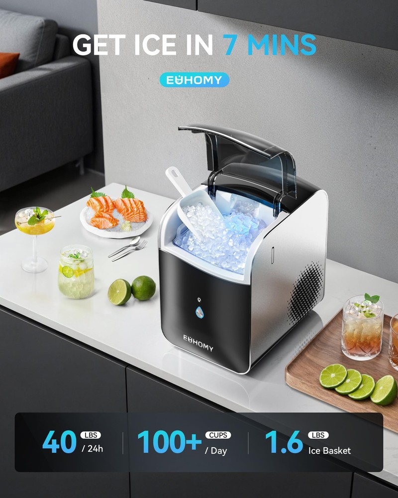 Smart Nugget Ice Maker Countertop, Pebble Ice Maker Machine with APP Control,...