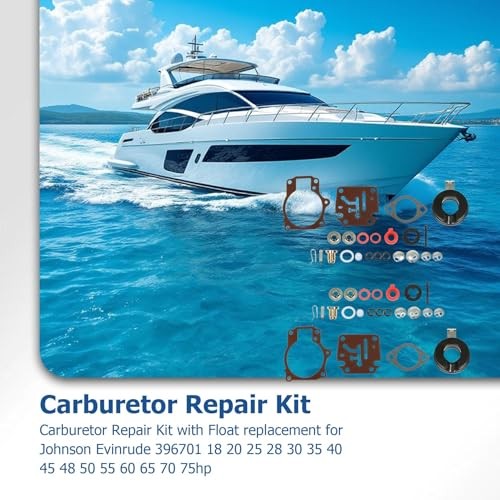 2pcs Carburetor Repair Kit with Float Replacement for Johnson Evinrude 396701