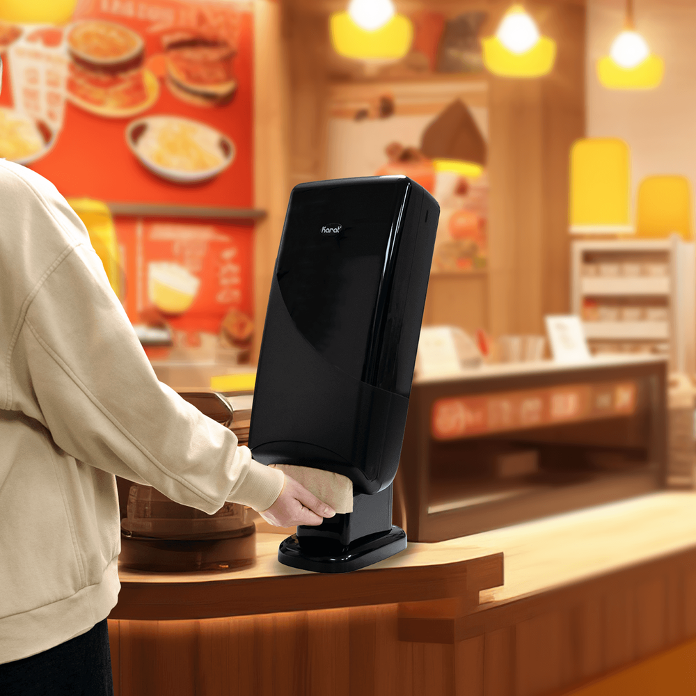Karat Interfold Dispenser for Dispense Nap, Stand/Tabletop, Black - 1 unit