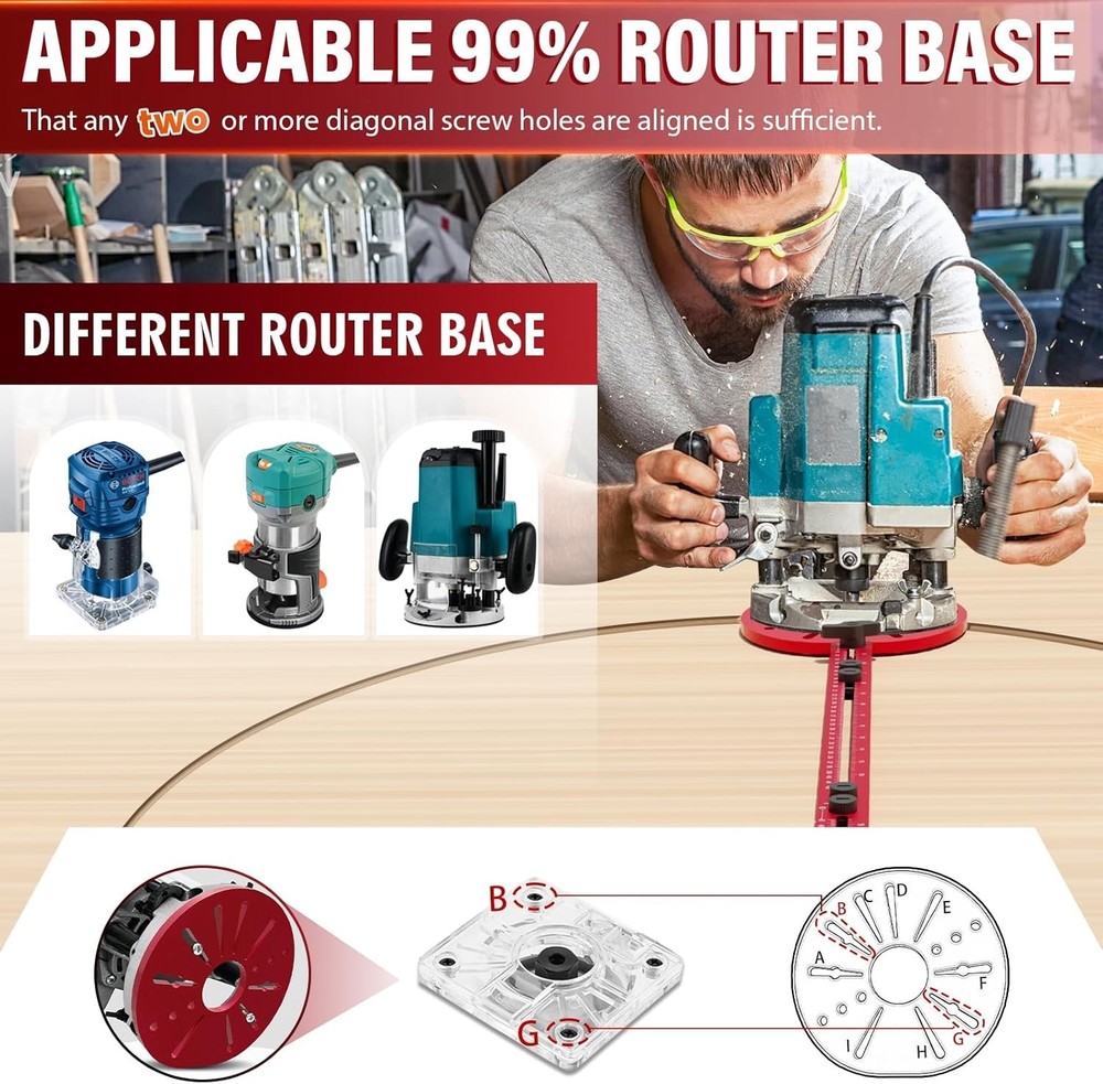 Adjustable Router Milling Groove Bracket - Large Circles