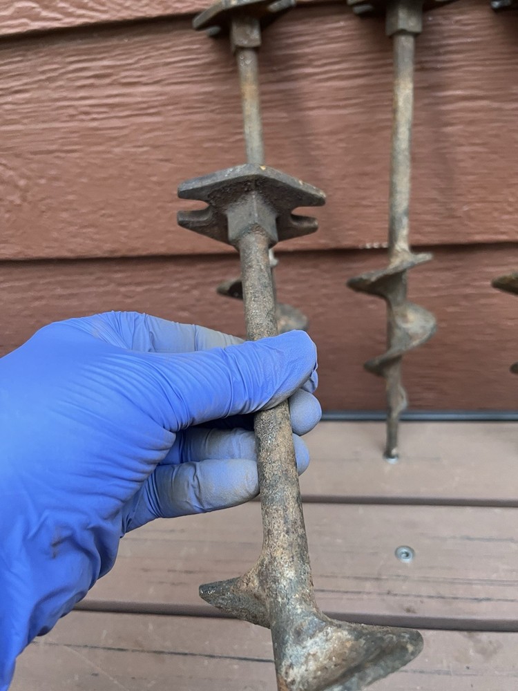 Antique Set Of Four 12” Post Hole Digger Bits