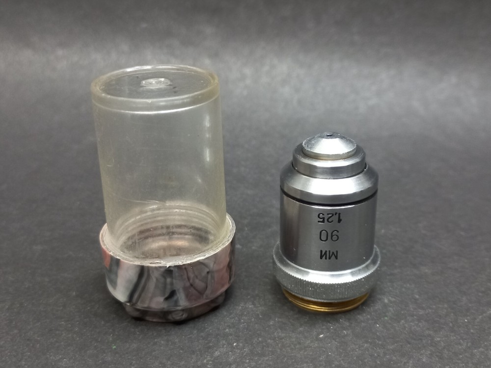 Soviet Vintage Microscope Lens LOMO 90/1,25, USSR Microscope Accessories