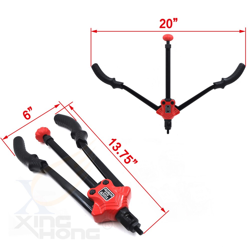 Pumping Rod Type Hand Nut Riveter 36cm 14" Rivet Nut Gun Kit Rivnut Setting Tool