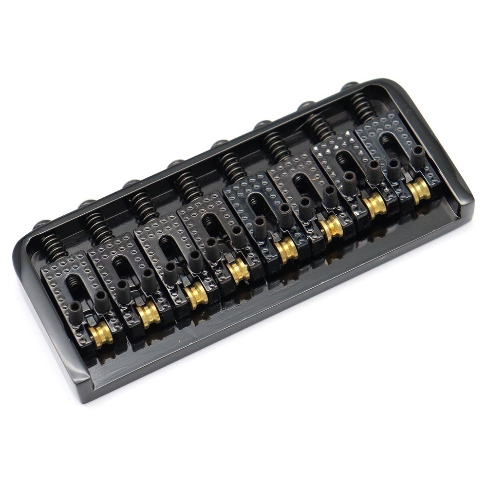 Metal 8 Strings Fixed Hardtail Electric Guitar Roller Bridge Tailpiece Black