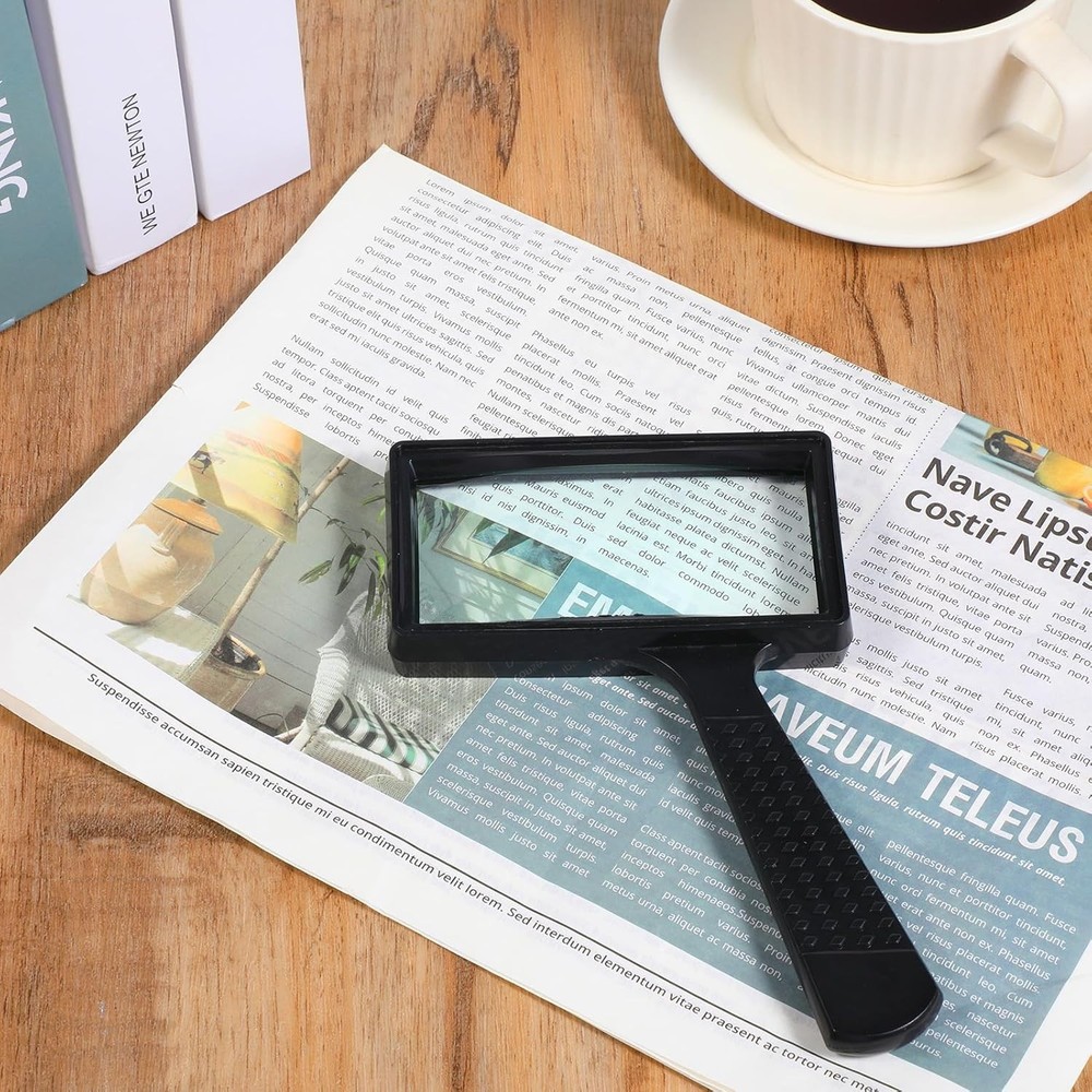10X Handheld Rectangular Magnifying Glass – Jumbo Lens for Reading & Hobbies