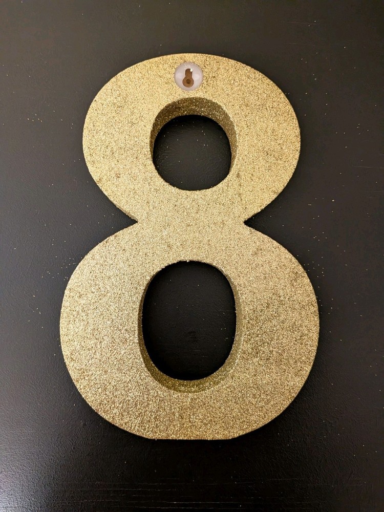 Gold Glitter Number 8